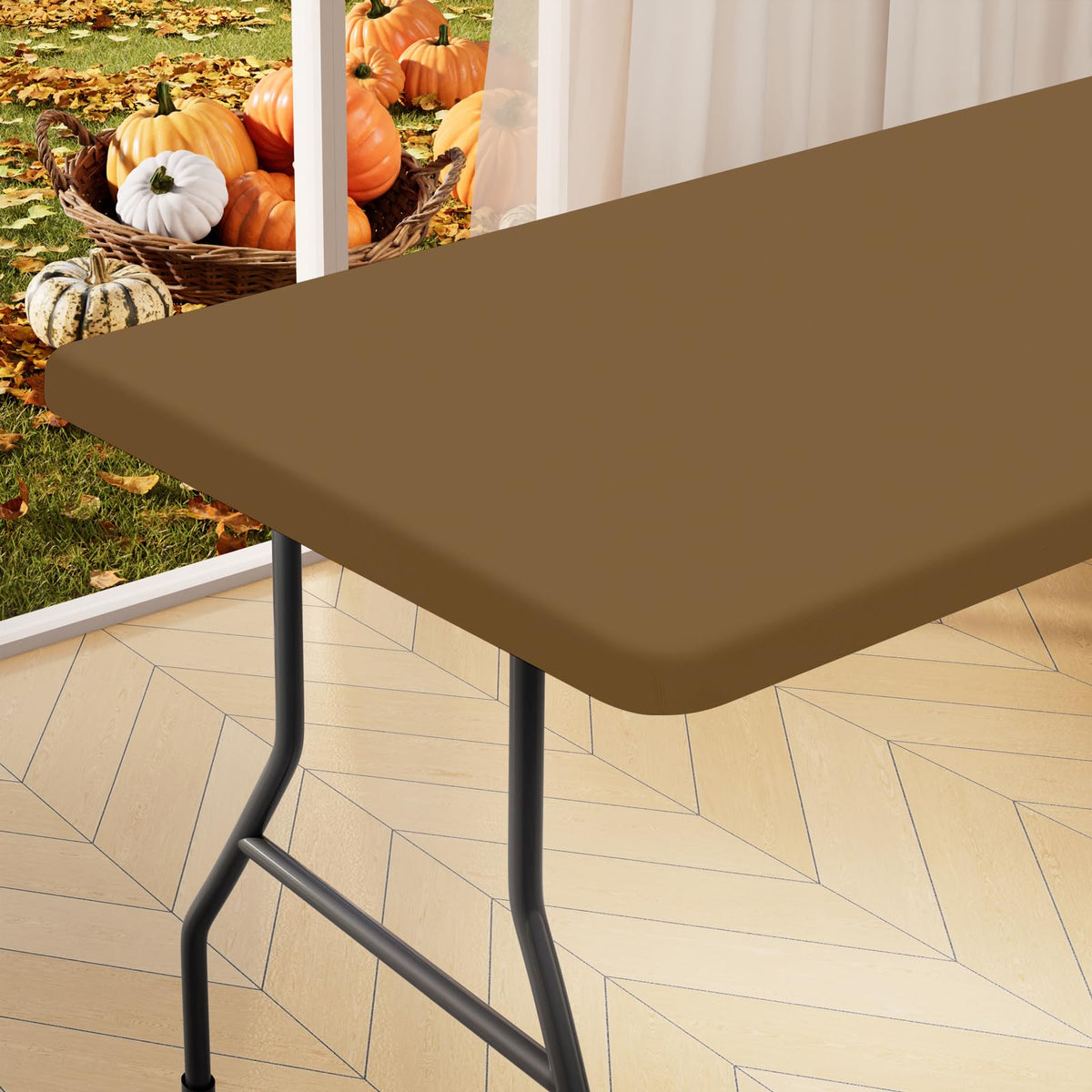 homing Rectangle Table Cloth Cover 4 Foot Teal Elastic Fitted Tablecloth
