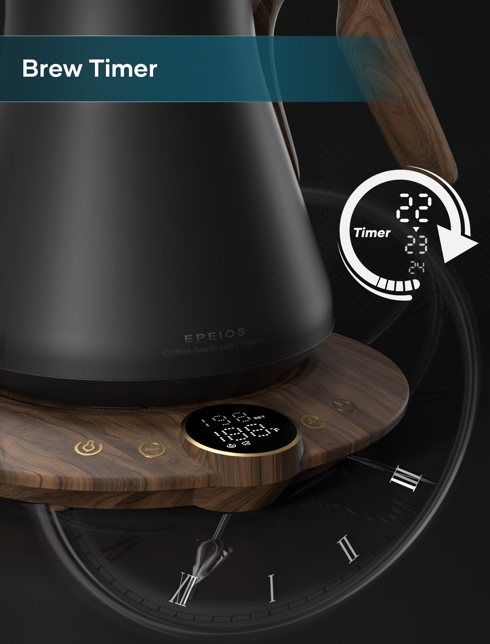 INTASTING Gooseneck Electric Kettle with ±1℉ Temperature Control 0.9 Liter