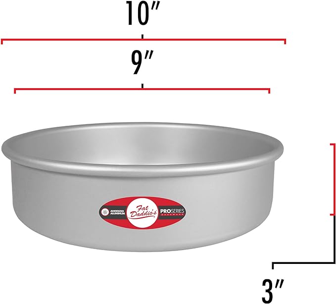 Fat Daddio's Anodized Aluminum Round Cake Pan, 9 x 3 Inch