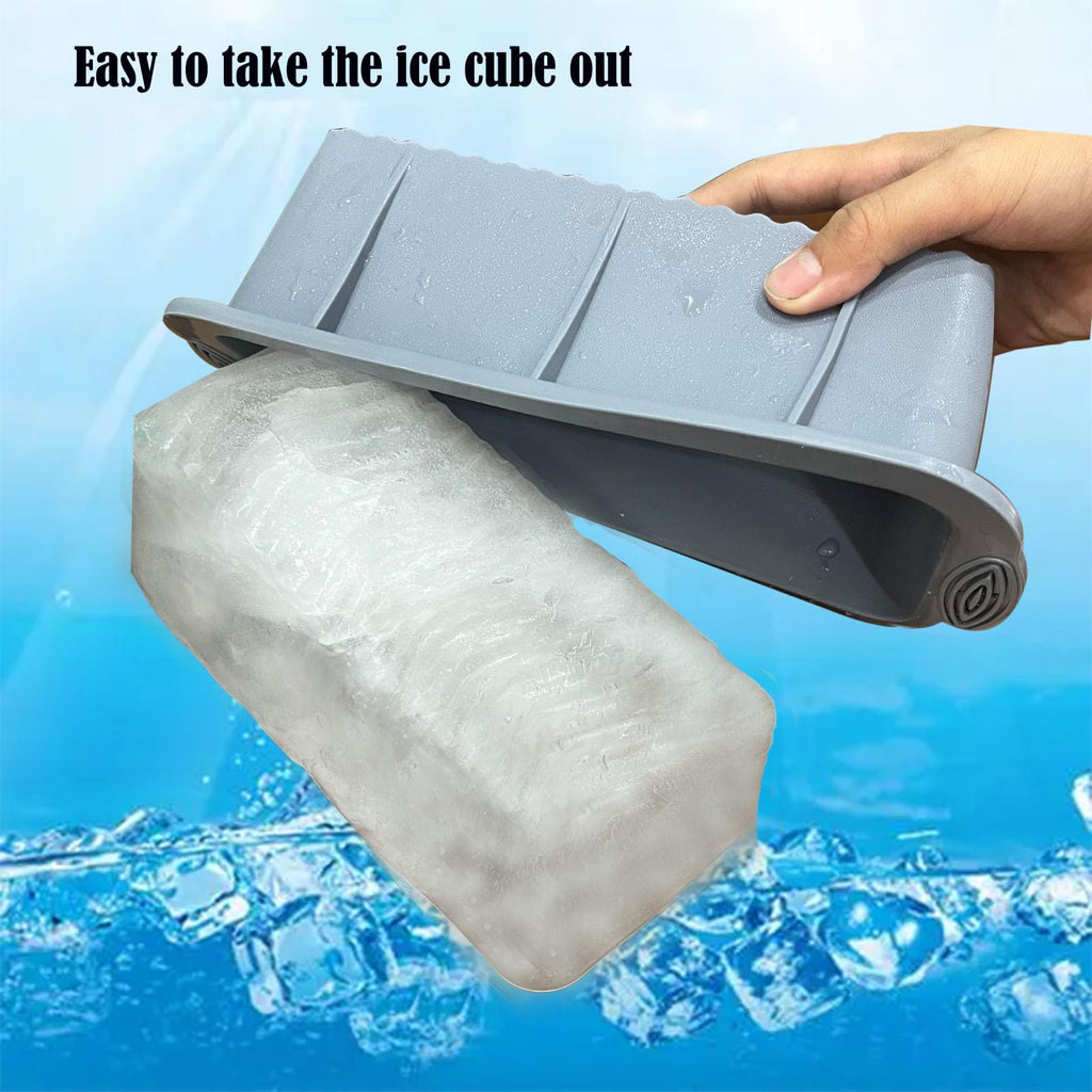 6Pcs Extra Large Ice Block Mold, YINOWON Large Silicone Ice Molds for Ice Bath, Large Ice Cube Molds for Cold Plunge Or Coolers, Ice Tray for Bath (6pcs Gray)