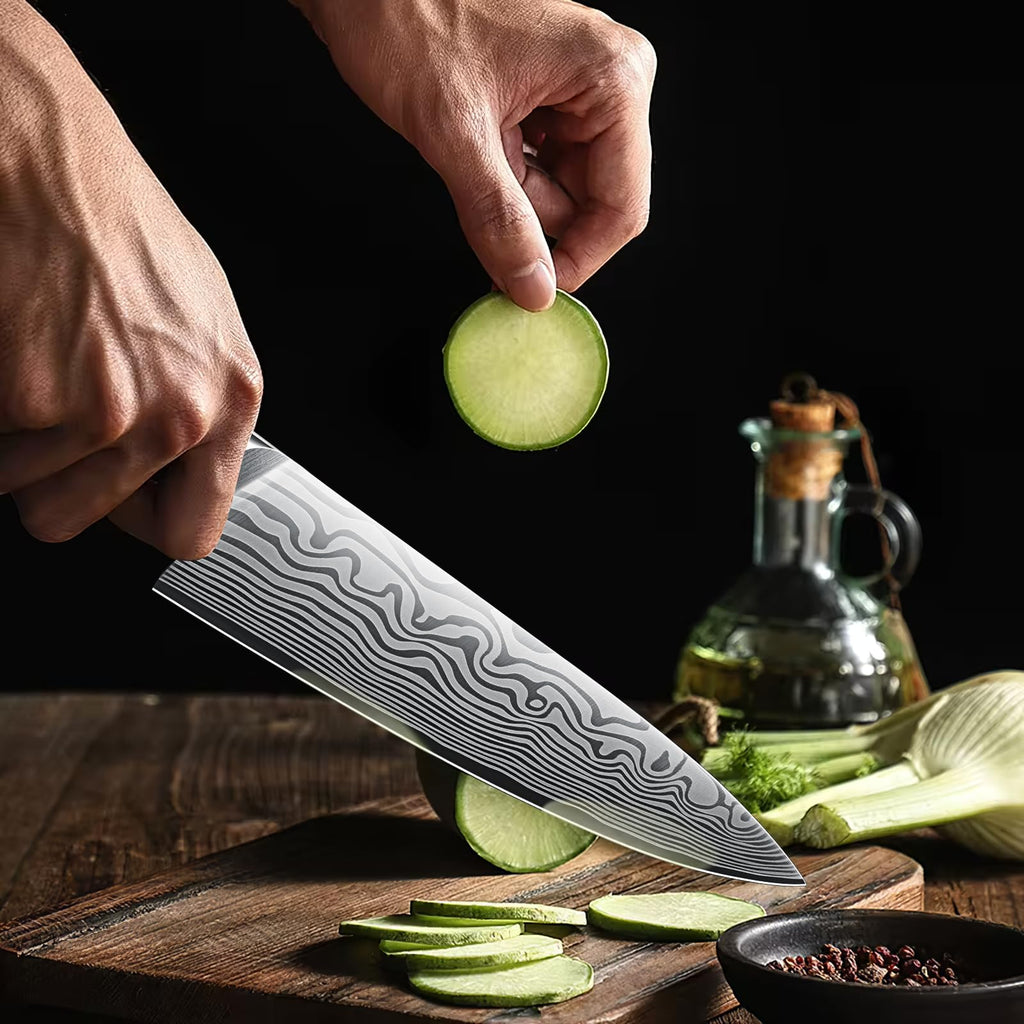 HOSHANHO 3 Pcs Knife Set, Professional Kitchen Knife Set, Pakkawood Handle