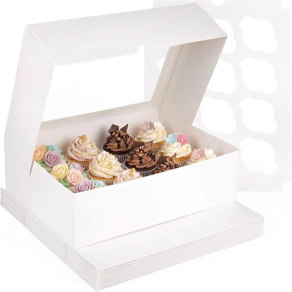 VGOODALL 6 PCS Cupcake Containers, 12 Count Cupcake Holders with Window
