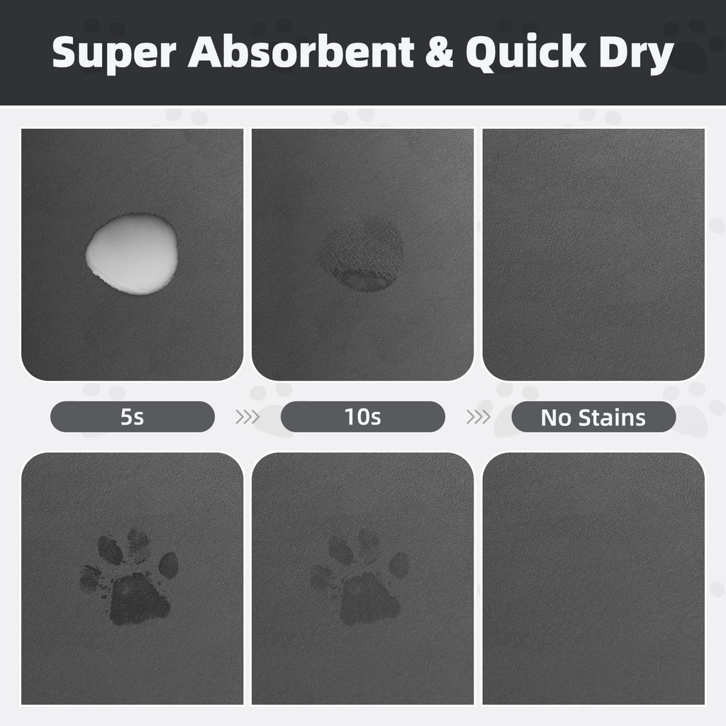 PADOOR Pet Feeding Mat-Absorbent Dog Mat for Food and Water Bowl-No Stains Easy Clean Dog Food Mat-Quick Dry Water Dispenser-Puppy Supplies Accessories