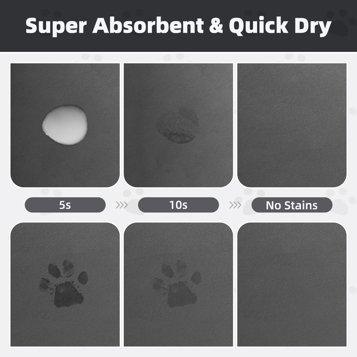 PADOOR Pet Feeding Mat-Absorbent Dog Mat for Food and Water Bowl-No Stains Easy Clean Dog Food Mat-Quick Dry Water Dispenser-Puppy Supplies Accessories