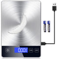 Food Kitchen Scale, Digital Food Scale 33lb Digital Kitchen Scale Precisely Measures Grams and Ounces for Meal Prep Baking and Cooking, Rechargeable 304 Stainless Steel Kitchen Scale LCD Display