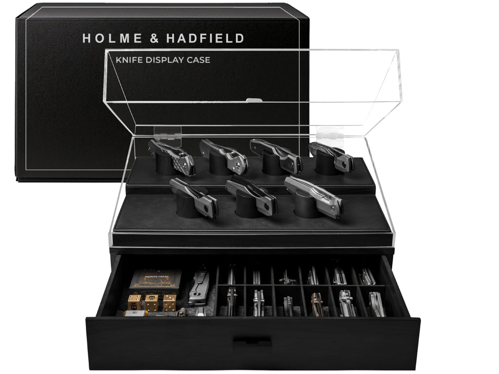 Holme & Hadfield 30 Knife Wooden Pocket Knife Display Case with Drawer