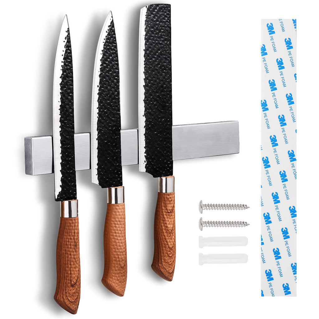 Enkrio 11.8 Inch Stainless Steel Knife Magnetic Strip with 3M Type, Silver