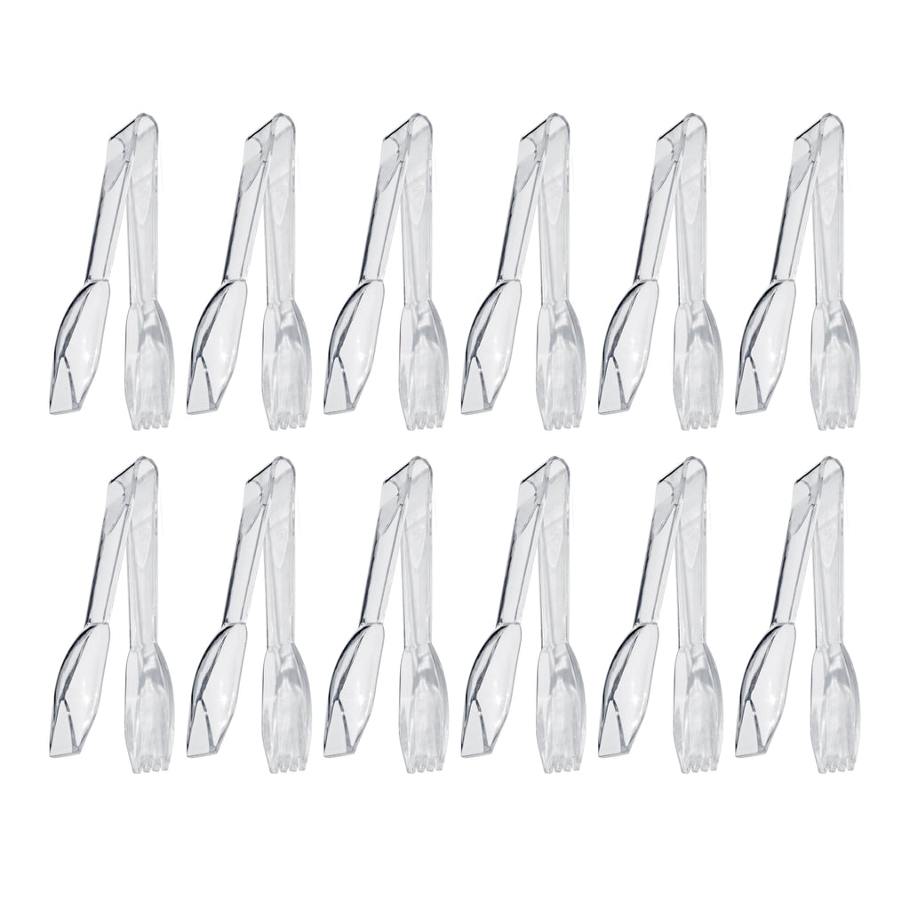 New Star Foodservice Utility Tong, High Heat Polycarbonate Plastic, Straight Edge, 6 Inch, Set of 12, Red