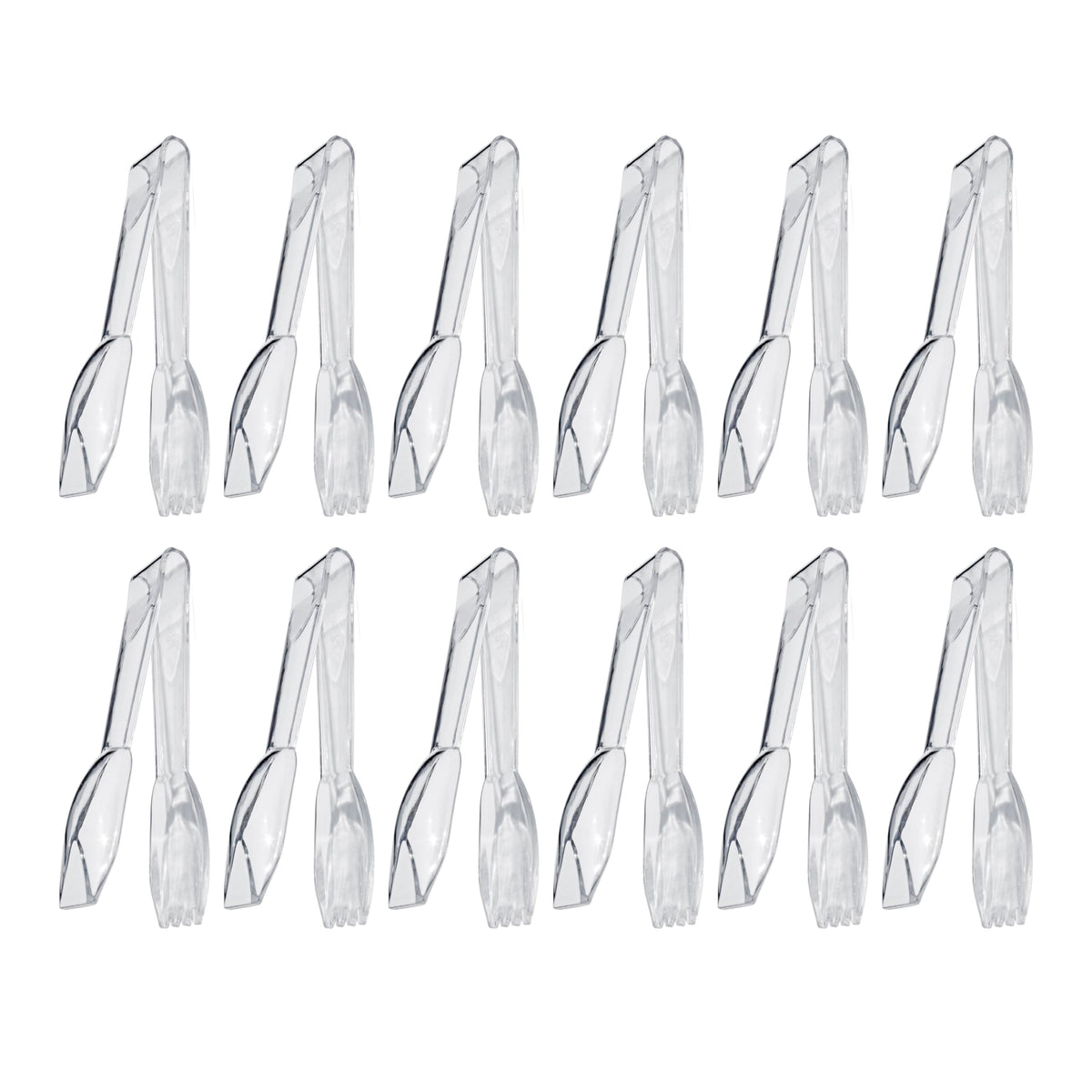 New Star Foodservice Utility Tong, High Heat Polycarbonate Plastic, Straight Edge, 6 Inch, Set of 12, Red