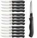 Brenium Paring and Garnishing Knife, 12-Piece Set, Straight Edge, Black