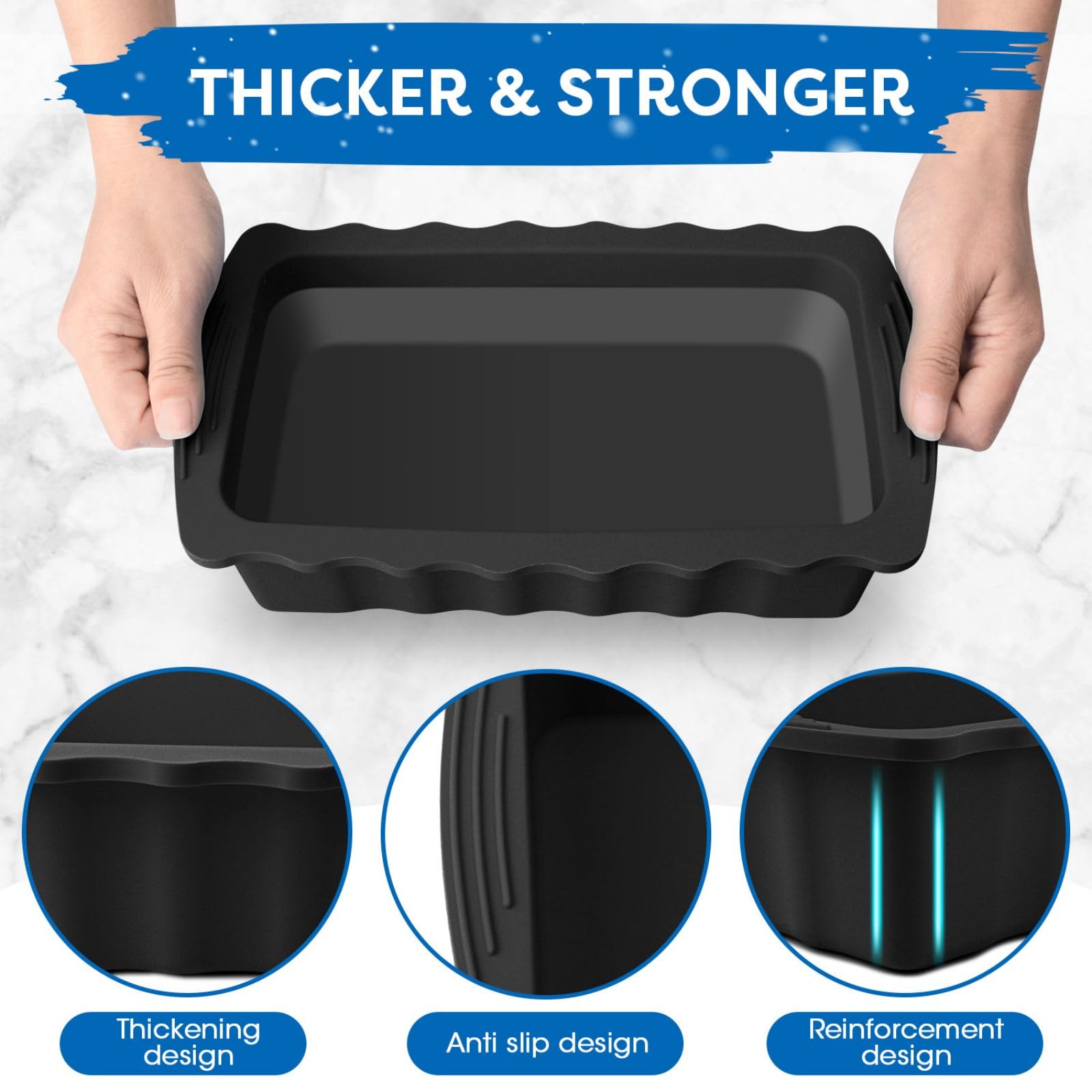 Haldane 5PC Extra Large Ice Block Mold 15LB Ice Cube Bricks Maker Molds for Cold Plunge/Coolers, Reusable Ice Bath Water Chiller, Thick Silicone Ice Bath Accessories Black