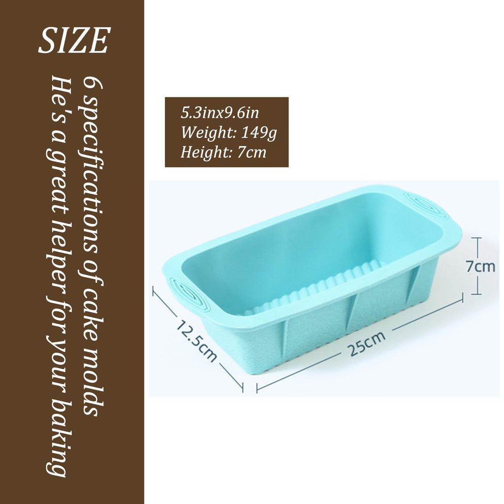 SoKalChw Thickened Silicone Cake Pan and Moldes Para Gelatinas, Heavy Duty Toast Cake Mold for Baking, BPA Free, Mint Green (Rectangle: 5.3inx9.6inx2.7in / 1Pcs)
