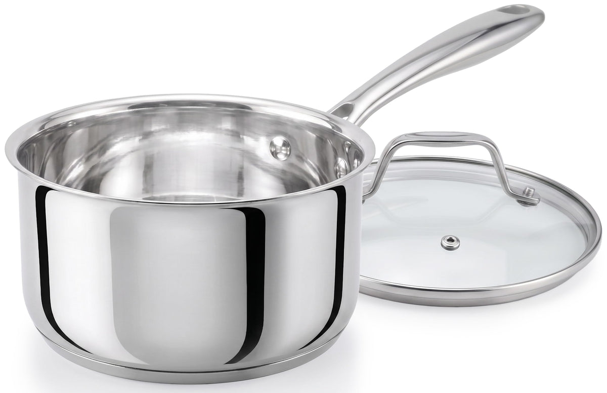 NutriChef 15-Quart Stainless Steel Stock Pot with Tempered Glass Lid - Induction Compatible Large Stockpot, Ideal for Stews & Soups, Dishwasher Safe - NCSP16