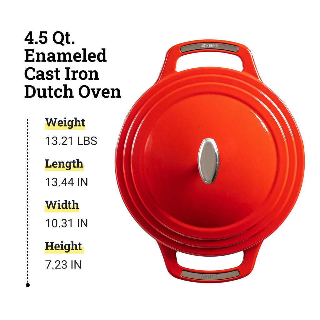 Lodge USA Enamel 4.5 Quart Dutch Oven, Cherry on Top