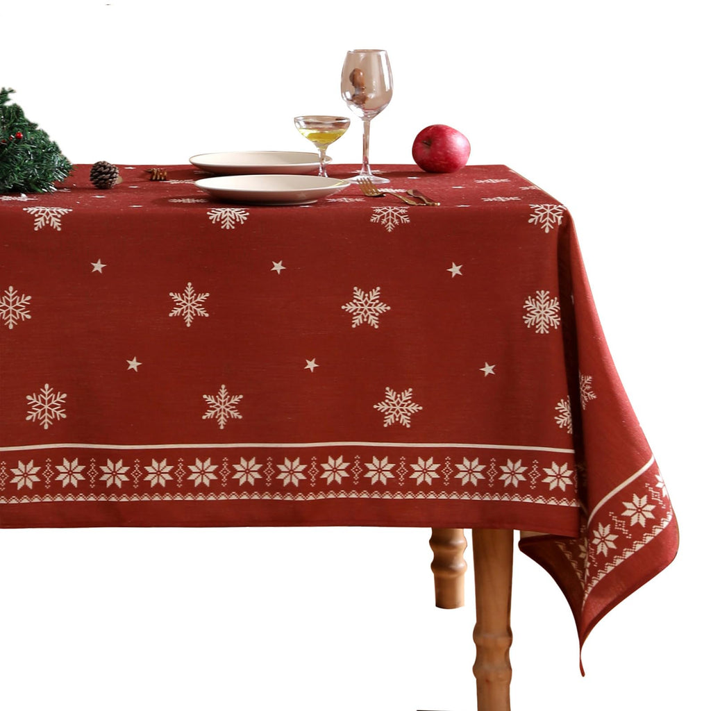ISAENNE Designer Linen Square Large Tablecloth,67"x67"-Serenity G