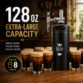 Royal Brew Nitro Cold Brew Coffee Maker, 128 oz Extra Large Home Keg Black