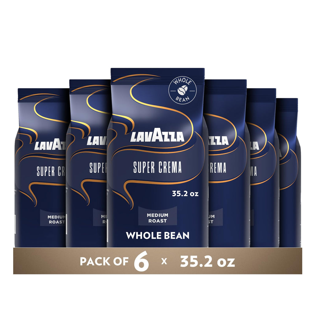 Lavazza Super Crema Whole Bean Coffee, Medium Espresso Roast, Arabica and Robusta Blend, 2.2 lb Bag, Package May Vary (Pack of 1)