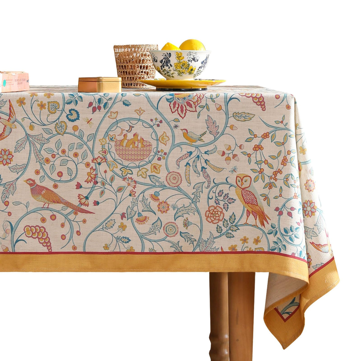 patdrea Vintage French Linen Tablecloth,Square,55"x55"-Wensel
