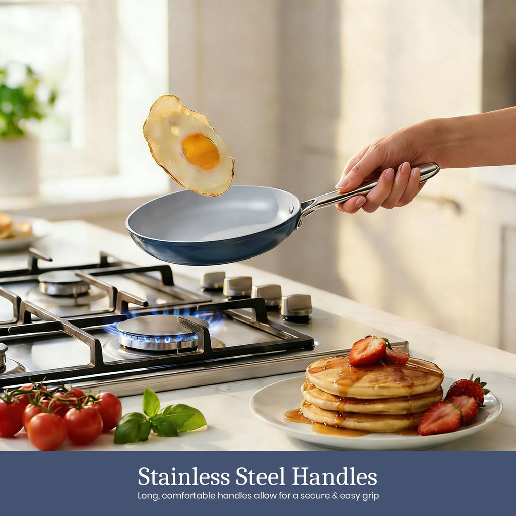 CookinCraze Pots and Pans Set Non Stick 8 Pcs Healthy Ceramic Cookware Set