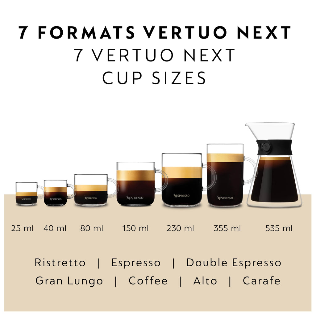 Nespresso Vertuo Next Coffee Machine with Milk Frother, Light Grey