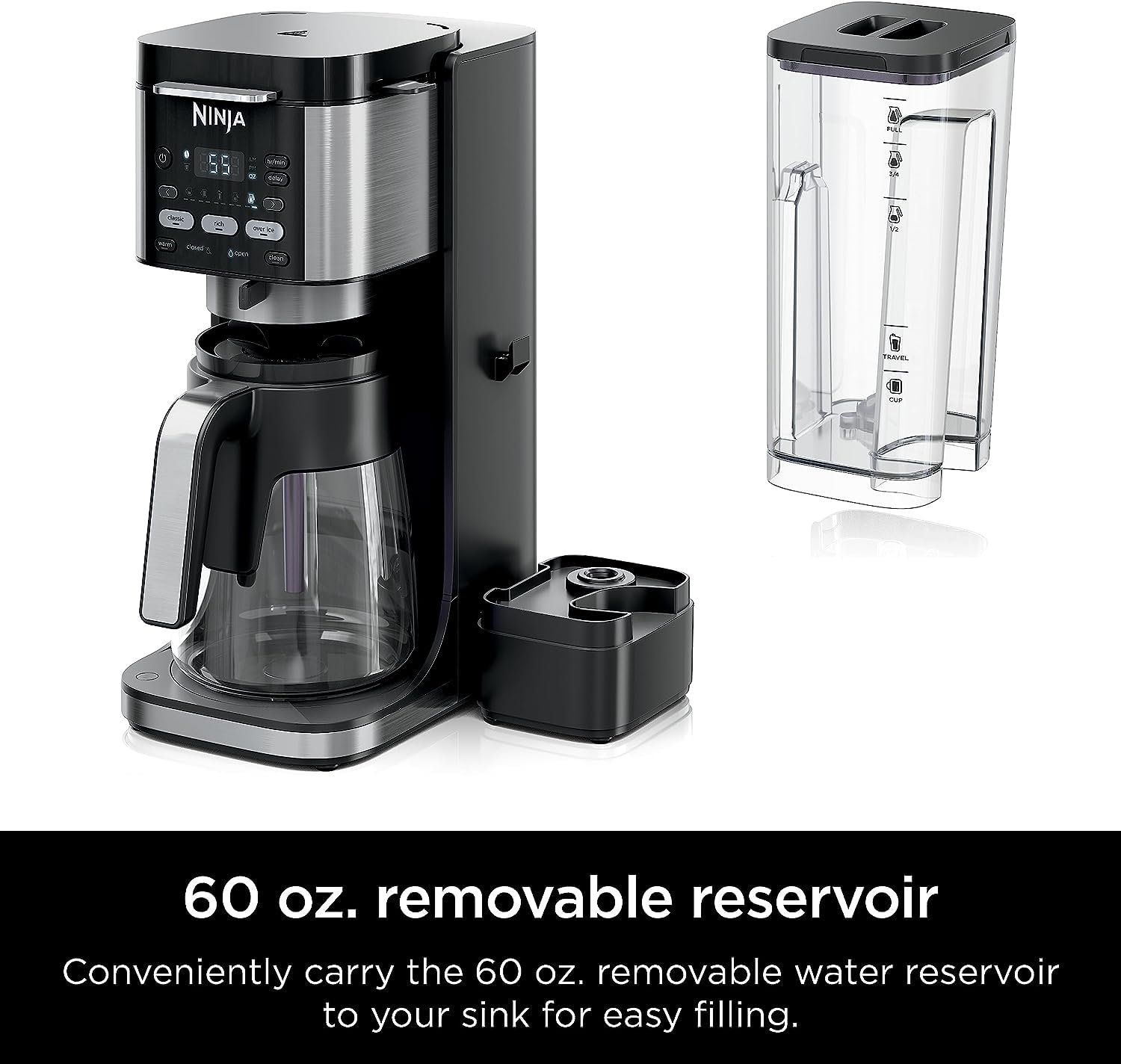 Ninja (Refurbished) Drip Coffee Maker | DualBrew Pro Hot & Iced Coffee | Compatible with K-Cup Pods | 3 Brew Styles (Classic, Rich, & Iced) | 60oz Removable Reservoir & Dishwasher Safe | (Renewed)