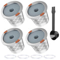 Reusable k Cup Coffee Filters,Universal stainless steel Refillable k Cups Filter Use for K 2.0 and 1.0 Coffee Makers-brewers (4pack)