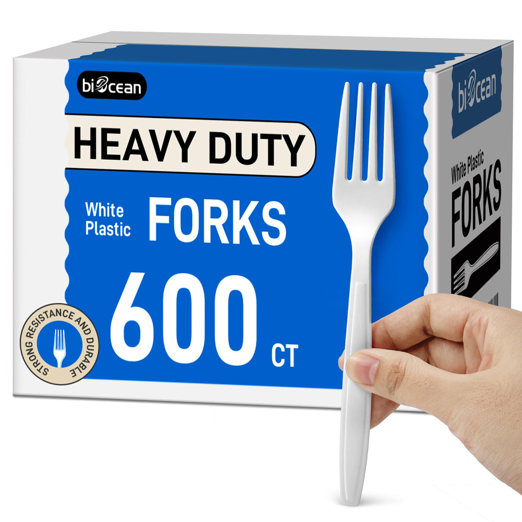 600Pack Disposable Plastic Knives Bulk White Heavy Duty Plastic Knives