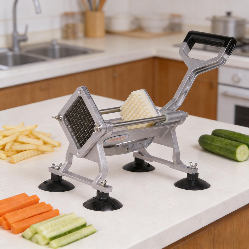 Hakka French Fry Cutter, Commercial Vegetable Chopper Potato Slicer Stainless Steel French Fries Machine with Suction Feet for Patatoes/Carrots/Cucumbers, including 3 Blades(1/4", 3/8",1/2")