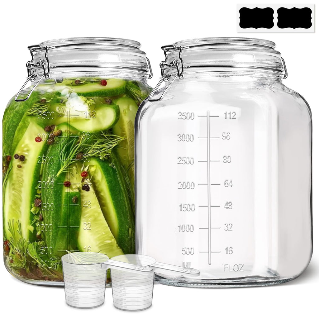 ComSaf Square Small 8 oz Glass Spice Jars with Airtight Lids 6 Pack Pantry