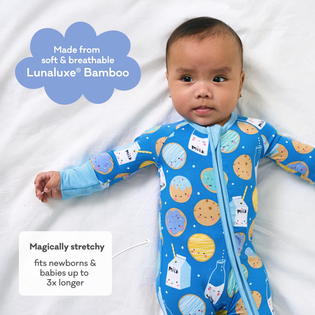Little Sleepies Baby Pajamas, Blue Cookies & Milk, 3-6M