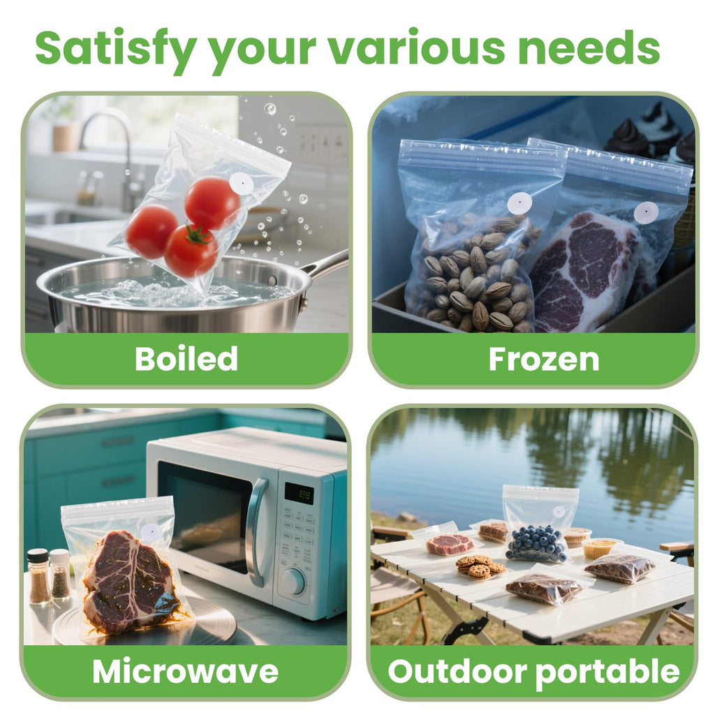 Reusable Vacuum Seal Bags, BPA-Free Food-Grade, Leakproof & Odor-Resistant, Freezer & Microwave Safe, Clear Storage Bags for Meat, Seafood, Snacks & Dry Goods, 30 Pack (10.24" x 13.39")