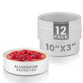 Restaurantware-Met Lux 10 x 3 Inch Straight-Sided Baking Tins, 12 Round Cake Pans - Oven-Ready, Freezable, Anodized Aluminum Round Baking Pans, Greaseproof, For Layer Birthday Cakes