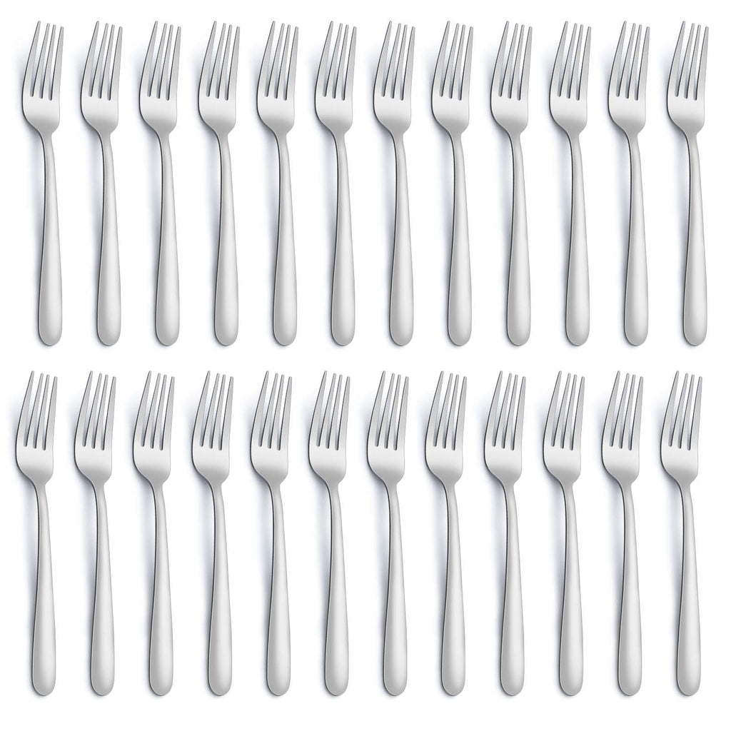 Gymdin 24 Pieces Teaspoons Set, 6.4 Inches Spoon Set, Stainless Steel Silverware, Small Spoons with Pearl Dot Design Handle, Dishwasher Safe, Tea Spoons Suitable for Home and Restaurant