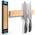 Zulay 11.75" Seamless Maple Wood Magnetic Knife Holder - Wooden Magnetic Knife Strip for Organizing your Kitchen - Elegant & Multifunctional Magnet Holder for Wall with Easy Installation