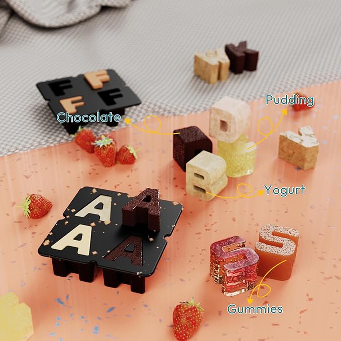 Customized Letter M Ice Cube Mold -Letter Silicone Ice Mold for Custom Ice Cube Mold and Baking Chocolate and Crafting Letter Molds, Ice Cube Molds for Cocktails & Whiskey with Custom Letters
