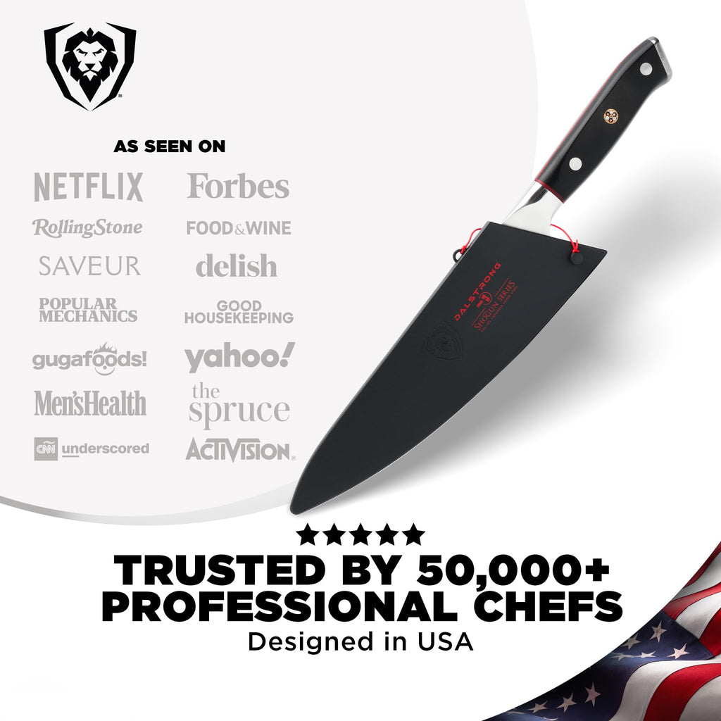 Dalstrong 8" Japanese Chef Knife (Gyuto) — 66-Layer Damascus AUS-10V Steel, Hand-Sharpened 8–12° Edge — For Meal Prep, Sushi, Home Butchering — Shogun ELITE - Full-Tang G-10 Handle, Customer Support