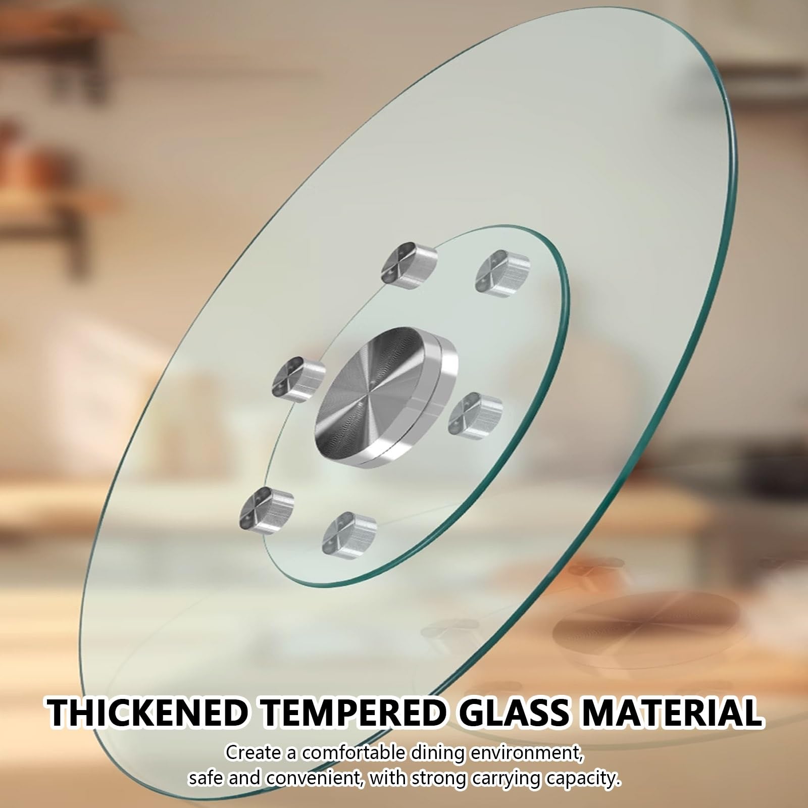 DSEWTEZXI Restaurant Glass Rotating Centerpiece Tray, Commercial Cake Serving Lazy Susan Turntable, Rotating Serving Tray for Dining Table, Lazy Susan for Table top, for Home, Party, Hotel
