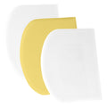 SURDOCA Dough Scraper Bench Scraper - 3P 4.7x3.7" Plastic Flexible Bowl Scraper, Sharp Edge & Angles Cake Scraper. Non-Slip Bakeware Decorating Tools Sculpting & Modeling Tools - White+Yellow+White