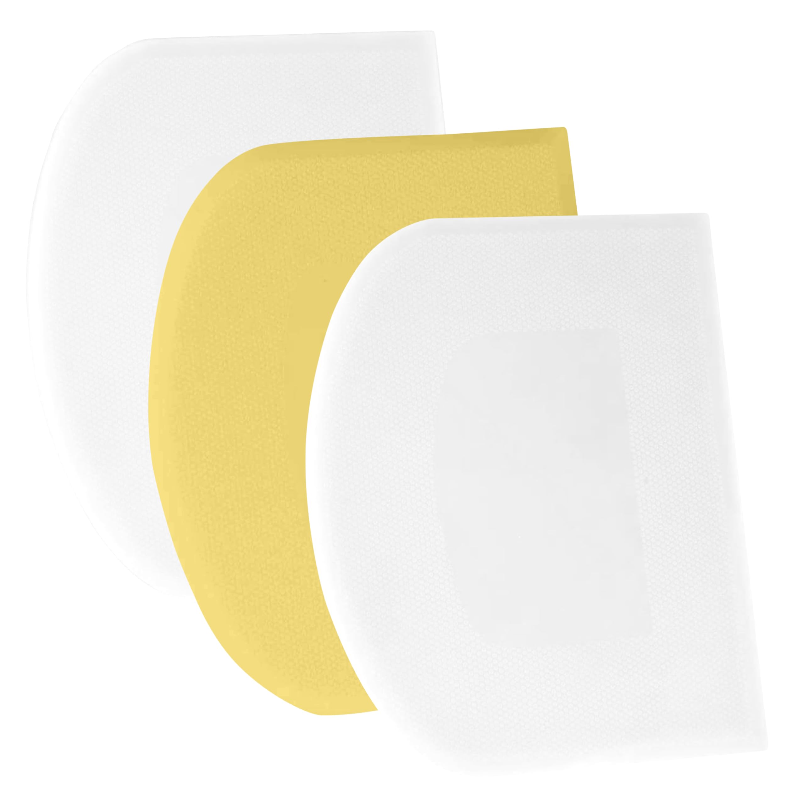 SURDOCA Dough Scraper Bench Scraper - 3P 4.7x3.7" Plastic Flexible Bowl Scraper, Sharp Edge & Angles Cake Scraper. Non-Slip Bakeware Decorating Tools Sculpting & Modeling Tools - White+Yellow+White