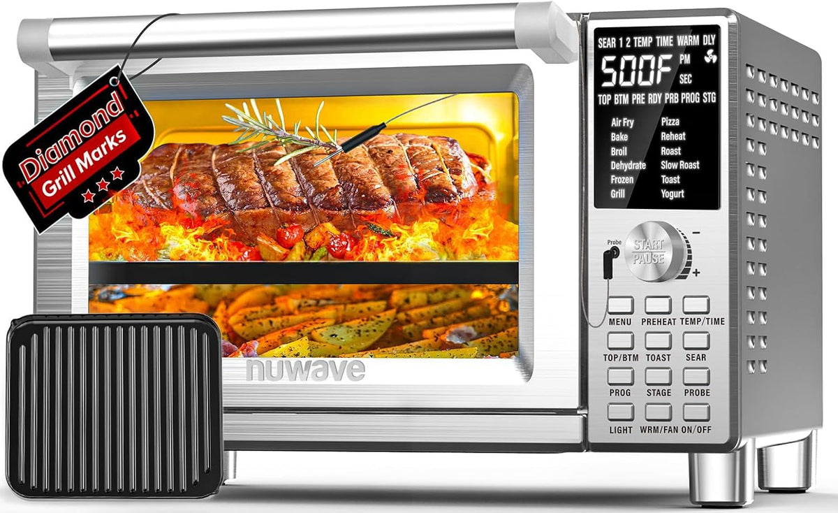 Nuwave Bravo XL Air Fryer Convection Oven, 112-in-1 Smart Grill Combo