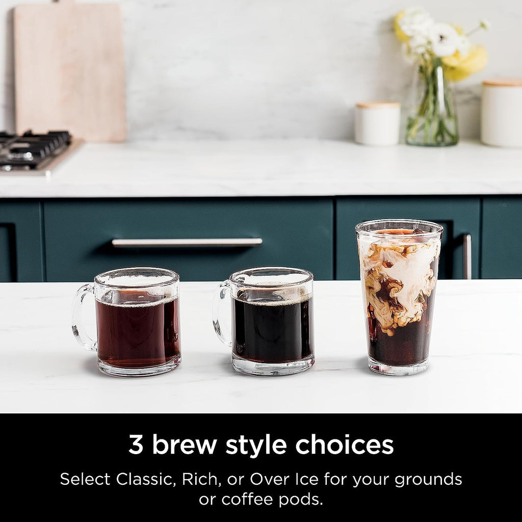 Ninja (Refurbished) Drip Coffee Maker | DualBrew Pro Hot & Iced Coffee | Compatible with K-Cup Pods | 3 Brew Styles (Classic, Rich, & Iced) | 60oz Removable Reservoir & Dishwasher Safe | (Renewed)