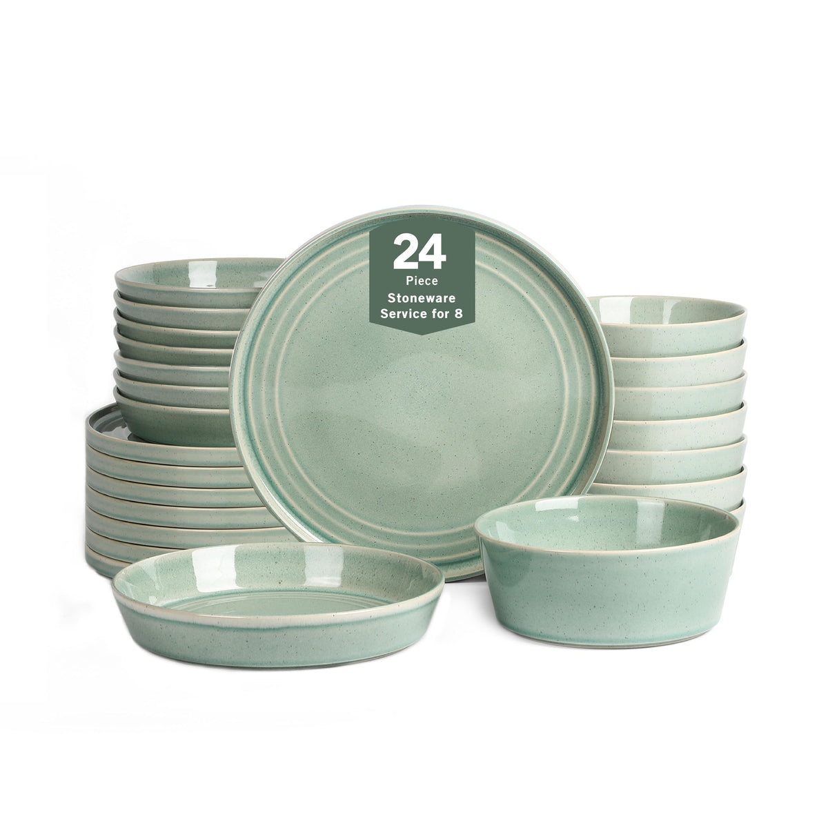 Stone Lain Claire 4-Piece Bowl Set Stoneware, Bowls, Dishwasher and Microwave Safe, Dish Set for 4, White