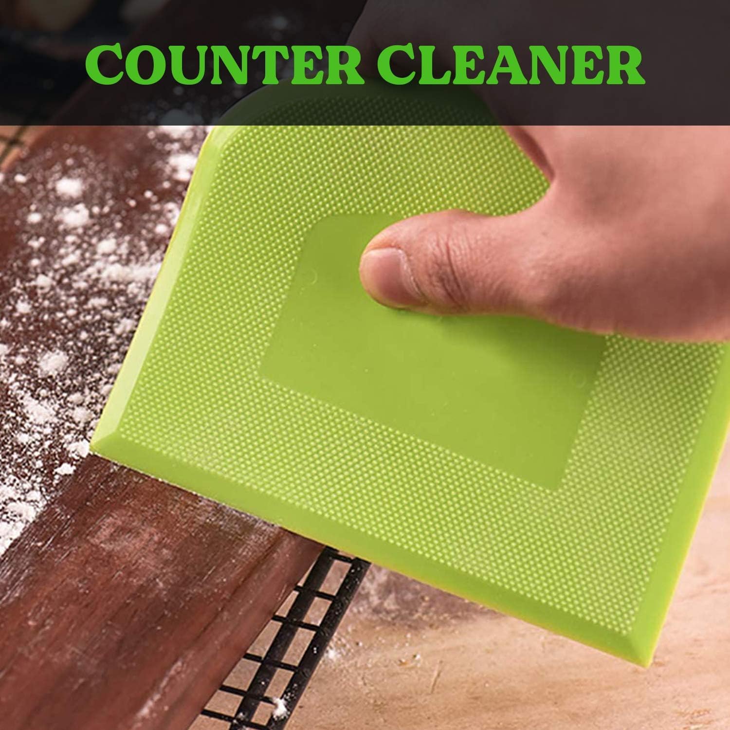 SURDOCA Dough Bench Scraper - 3P 7.1x4.9" Plastic Flexible Bowl Scraper, Sharp Edge & Angles Cake Scraper. Non-Slip Bakeware Decorating Tools Sculpting & Modeling Tools - Pure Yellow