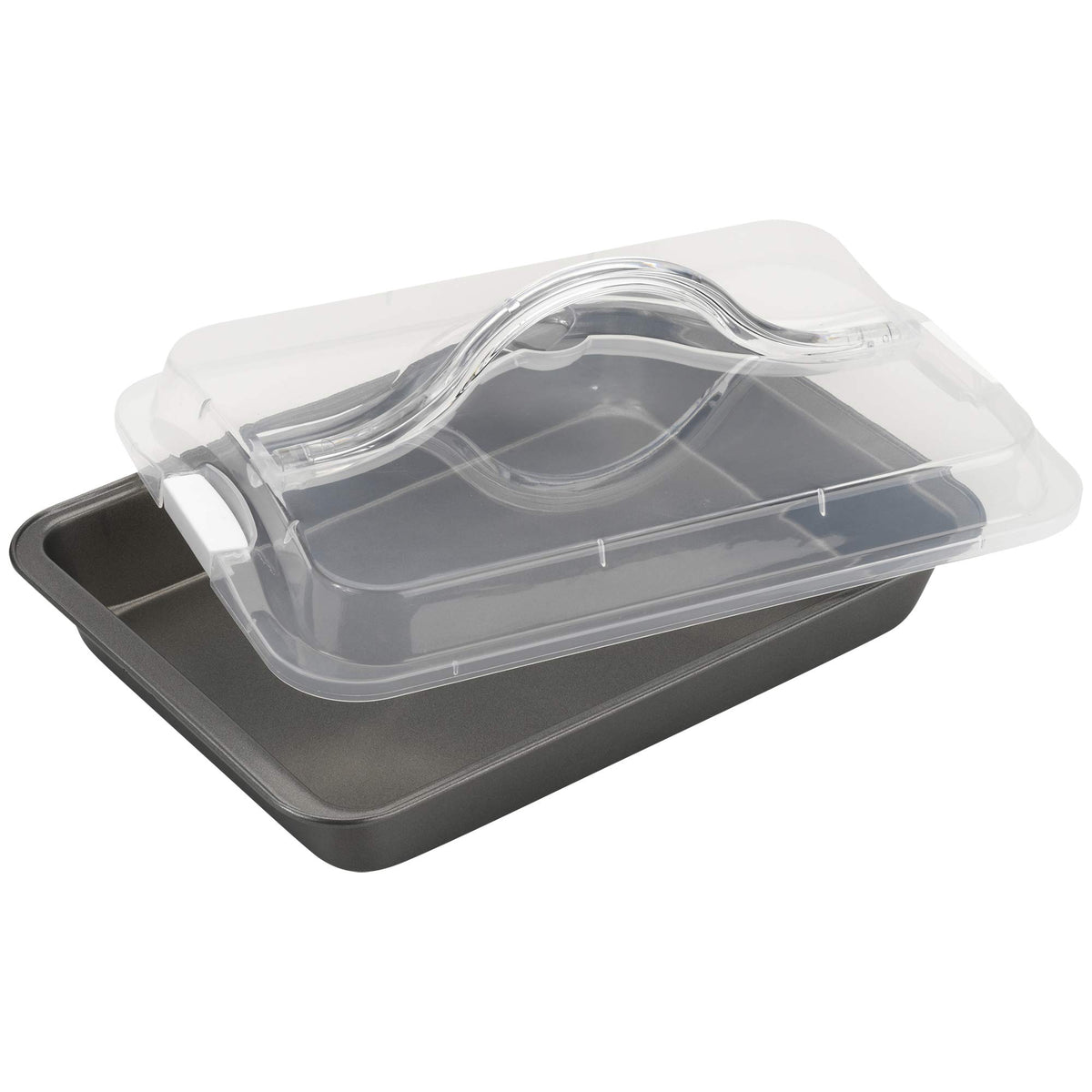 GoodCook Everyday Baking Pan with Metal Lid Nonstick Warp-Resistant Heavy-Gauge Steel Construction Even-Heating Oblong Cake Pan with Solid Oven-Safe Cover, 9x13-Inch, Gray
