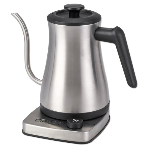 1.0L 1500W Gooseneck Electric Kettle - Stainless Steel Interior - Rapid-Boil - Auto Shut-Off, Boil-Dry Protection, Temperature Control, LED Indicator - White by The Display Guys