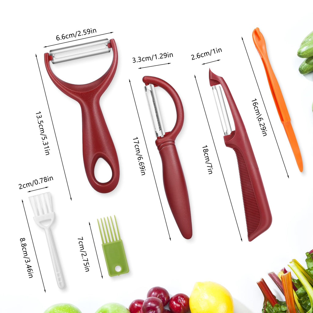 Senbowe Upgrade Potato Peeler for Kitchen, 6PCS Stainless Steel Vegetable Peeler, I and Y Veggie Food Peeler for Apple Fruit Carrot Zucchini Cucumber,Good Grip Makes Peeling Very Easy