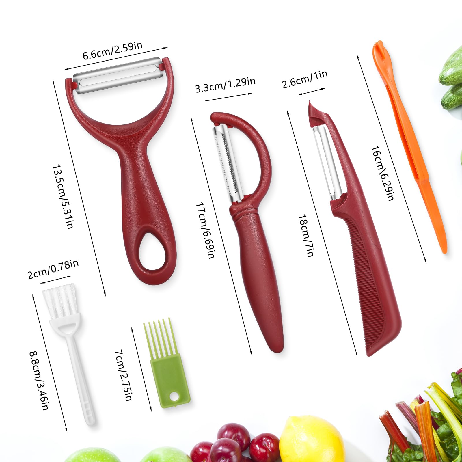 Senbowe Upgrade Potato Peeler for Kitchen, 6PCS Stainless Steel Vegetable Peeler, I and Y Veggie Food Peeler for Apple Fruit Carrot Zucchini Cucumber,Good Grip Makes Peeling Very Easy