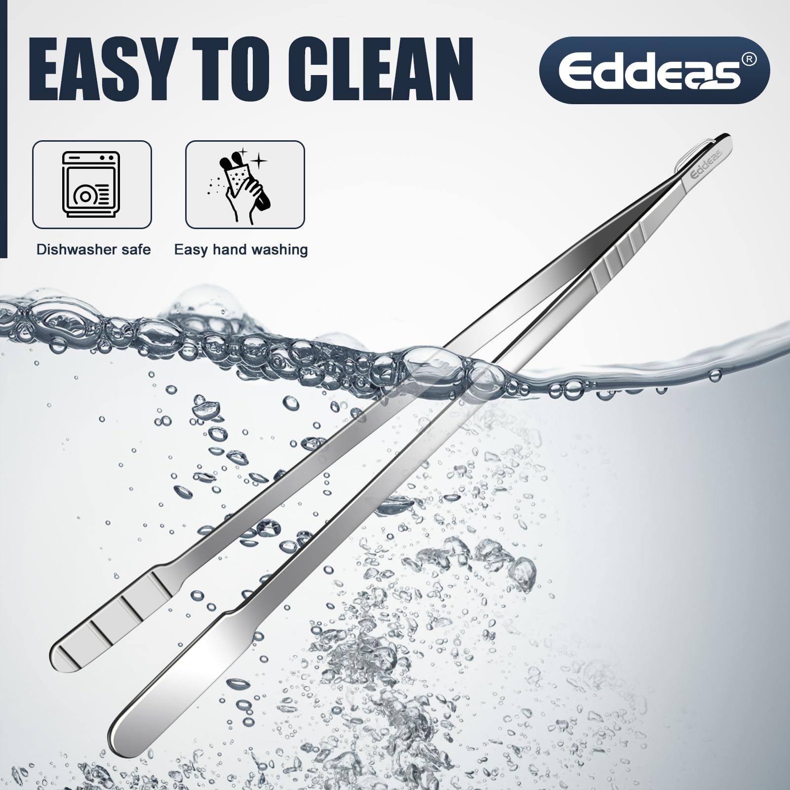 Eddeas 16 Inch long Kitchen Tweezers - 2 Pack large Tweezer Tongs for Cooking, Heavy Duty Stainless Steel Heat Resistant 600°F Food tweezers, Dishwasher safe