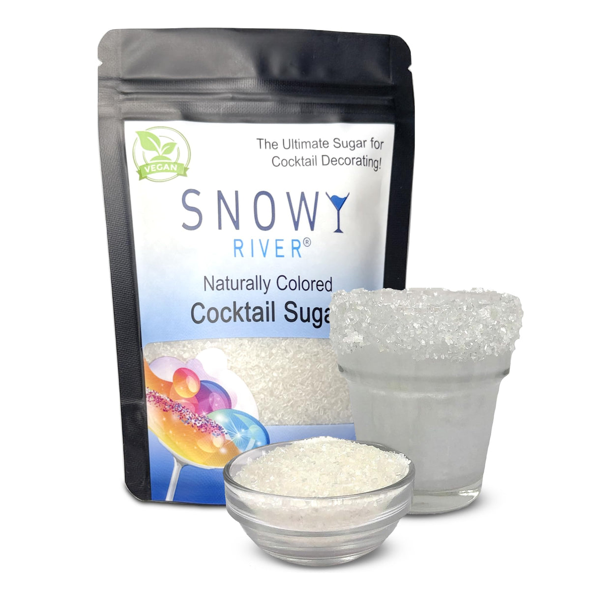 Snowy River Blue Dream, Cocktail & Margarita Sugar Rimmer - Vibrant Naturally Colored Sugar for Cocktail Rimming, Baking & Decorating, Medium Crystal - 80oz