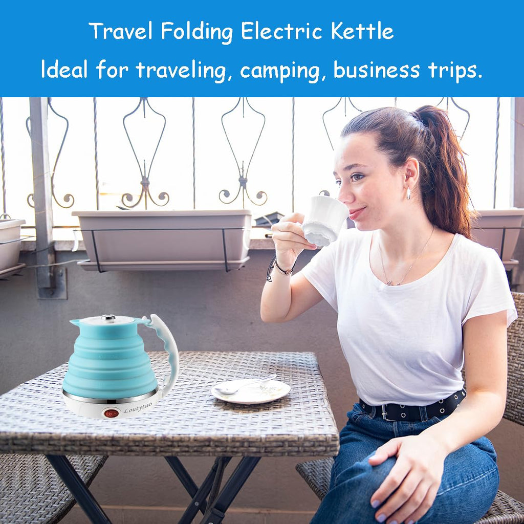 Food Grade Silicone Portable Collapsible Electric Travel Kettle